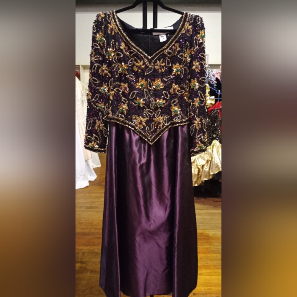 Purple with multiple color Beads and Sequins